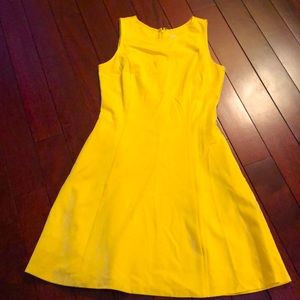 Bright yellow dress made with thick material